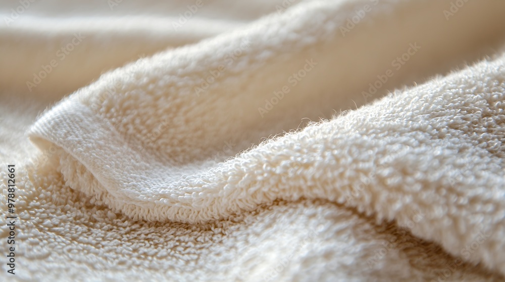 Poster White Synthetic Woolen Towel Texture : Generative AI
