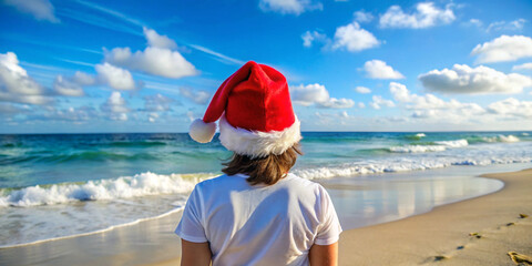 Santa hat on the beach