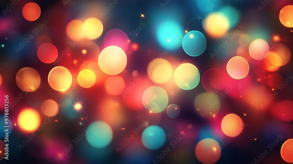 Poster Blurred Colorful Lights Background : Generative AI