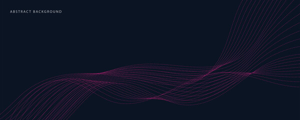 Abstract background with flowing wave lines. Futuristic technology concept. Vector illustration
