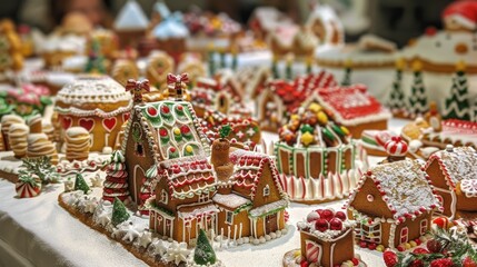 A beautiful Christmas village miniature covered with snow for the festive season.