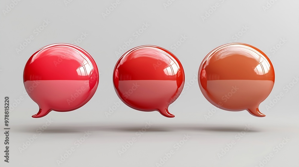 Poster set of blank speech bubbles : generative ai