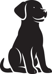 Dog Silhouette isolated on a white background Minimalist dog vector shape