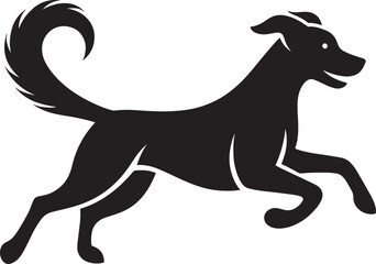 Dog Silhouette isolated on a white background Minimalist dog vector shape