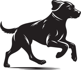 Dog Silhouette isolated on a white background Minimalist dog vector shape