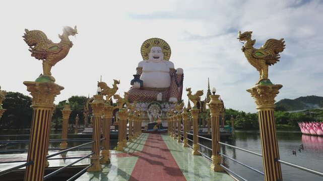 Moving towards Budai at Plai Laem temple, Samui Thailand