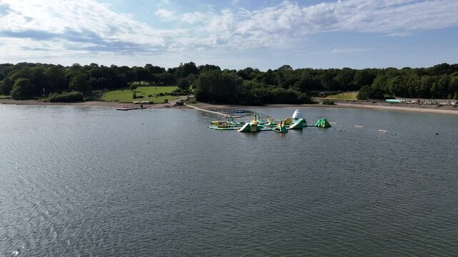 Water park Bewl water Kent largest reservoir, southeast England, drone,aerial