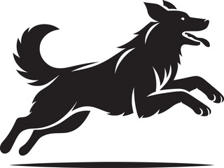 Dog Silhouette isolated on a white background Minimalist dog vector shape