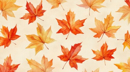 Obraz premium Watercolor collection of autumn maple leaves and red,yellow,Hand drawn nature design elements isolated on white background,Hand paint,Perfect for creating cards, design,copy space.