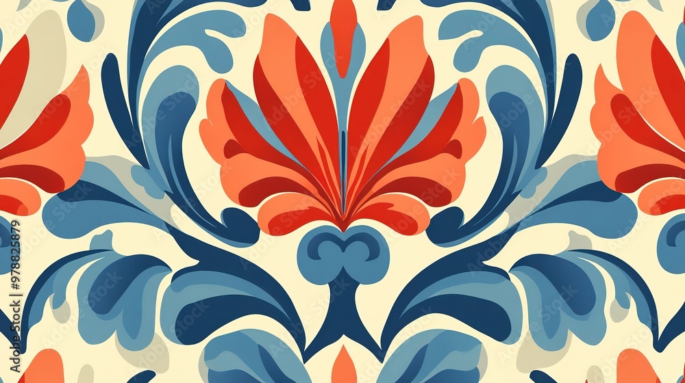 Poster a bold decorative pattern that repeats effortlessly, creating a seamless design