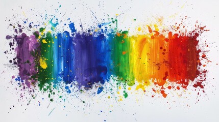 Fototapeta premium colorful paint splatters on white background.