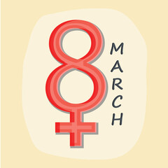 Obraz premium Greeting card design for Happy Women's Day celebration.