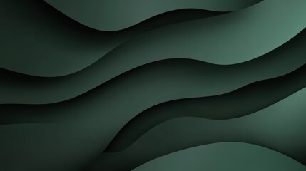 Obraz premium Abstract Green Paper Waves Design