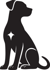 Dog Silhouette isolated on a white background Minimalist dog vector shape