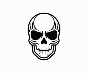 Fototapeta premium Skull EPS vector art silhouette illustration template on a white background