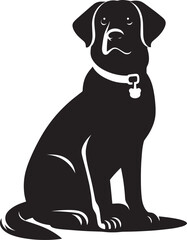 Dog Silhouette isolated on a white background Minimalist dog vector shape