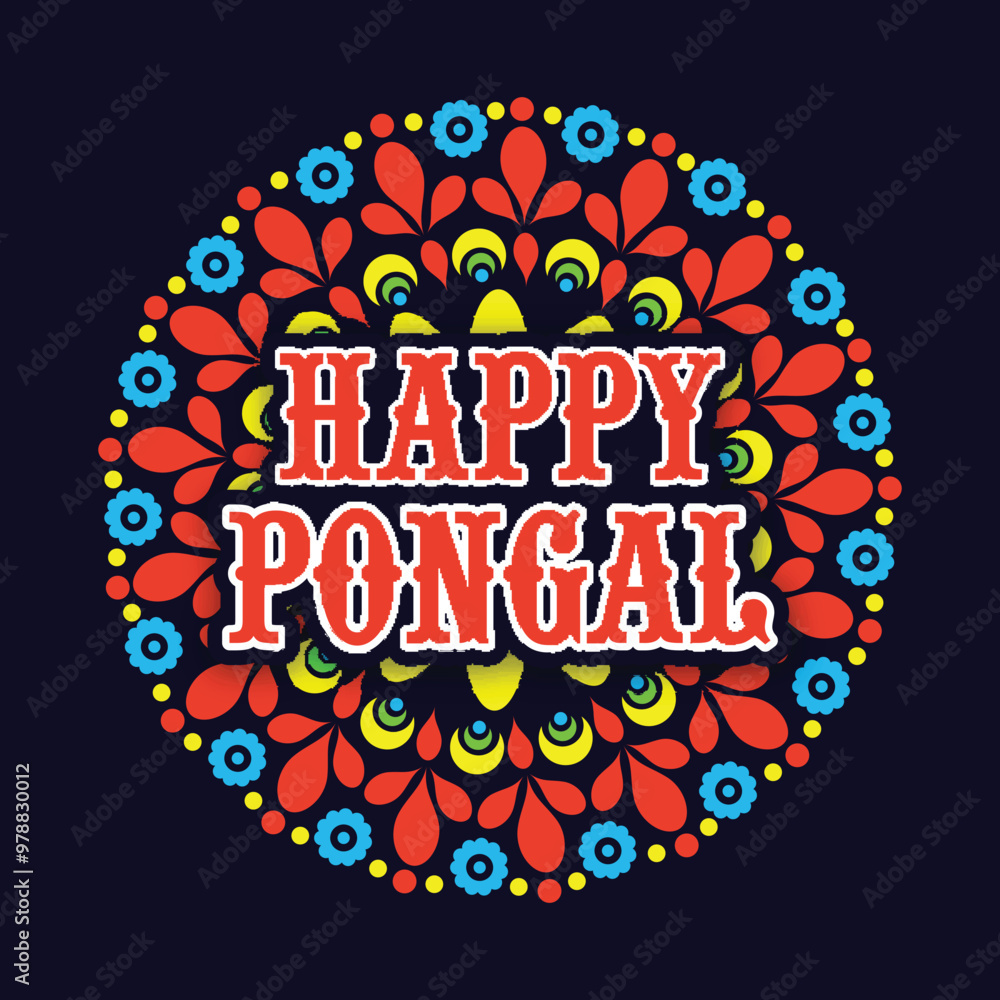 Canvas Prints colourful rangoli for happy pongal celebration.