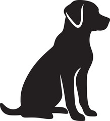 Dog Silhouette isolated on a white background Minimalist dog vector shape