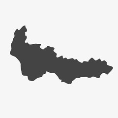 Khanty-Mansiysk Autonomous District map silhouette. North area of Russia. Vector