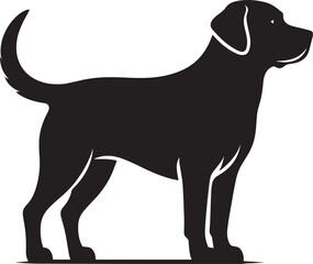 Dog Silhouette isolated on a white background Minimalist dog vector shape
