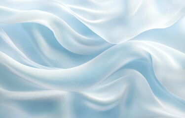 Obraz premium Soft blue and white flowing fabric texture with gentle light waves