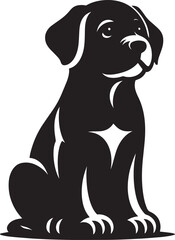 Dog Silhouette isolated on a white background Minimalist dog vector shape