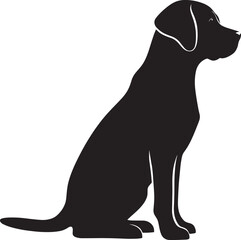 Obraz premium Dog Silhouette isolated on a white background Minimalist dog vector shape