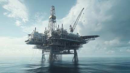 A large offshore platform extracting natural gas and connecting to pipelines that transport gas to the mainland for processing and distribution