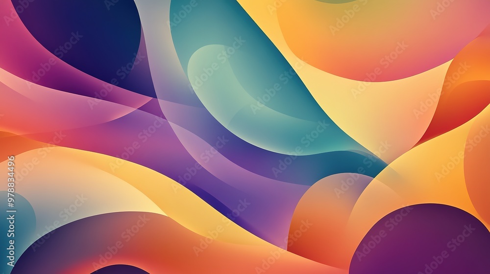 Aufkleber a colorful abstract design with soft gradient shapes blending together in harmony