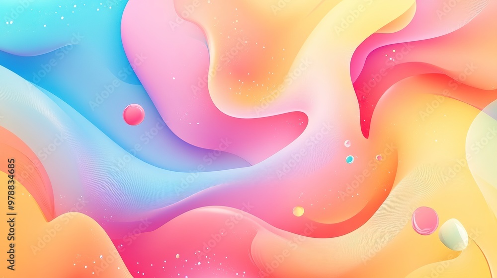 Poster a colorful abstract design with soft gradient shapes blending together in harmony