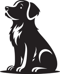 Dog Silhouette isolated on a white background Minimalist dog vector shape