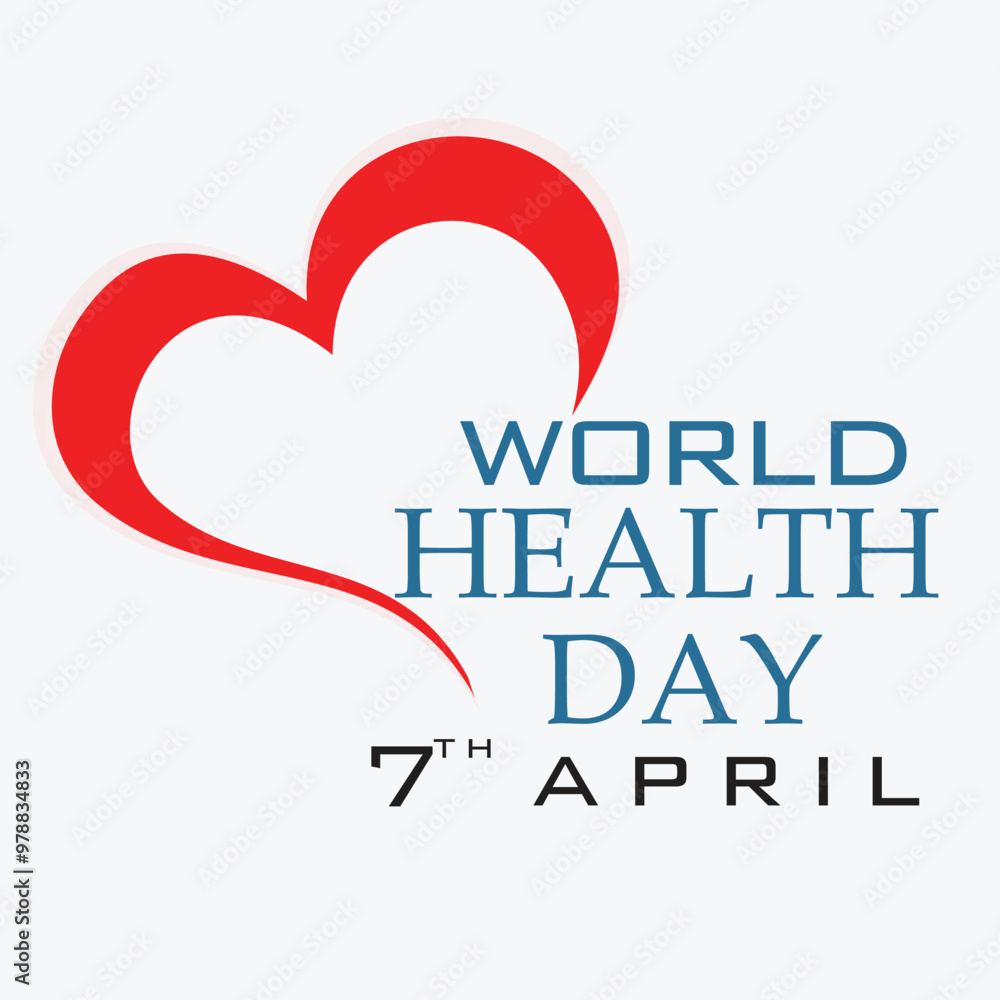 Canvas Prints World heath day concept with stylish red heart on white background, can be used poster design.