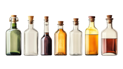 A single green bottle of wine on a blank background