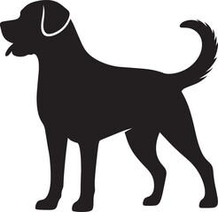 Dog Silhouette isolated on a white background Minimalist dog vector shape