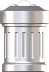 3D Closed stainless steel trash can, rubbish bin,  garbage, rubbish,  waste