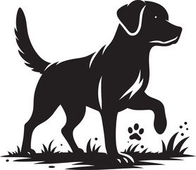 Dog Silhouette isolated on a white background Minimalist dog vector shape