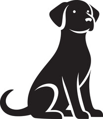 Dog Silhouette isolated on a white background Minimalist dog vector shape