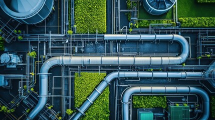 A local natural gas distribution network connecting homes and businesses through small pipelines, ensuring an efficient and steady energy supply