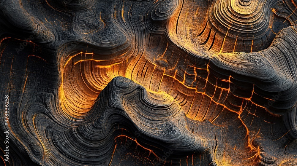 Poster a complex pattern with deep textures, forming a dynamic and engaging background