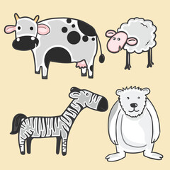 Set of animal characters.