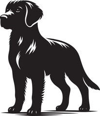 Dog Silhouette isolated on a white background Minimalist dog vector shape