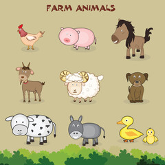 Obraz premium Concept of farm animals.