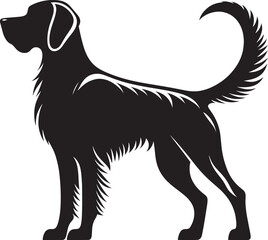 Dog Silhouette isolated on a white background Minimalist dog vector shape