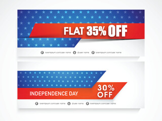 American Independence Day celebration web header or banner set.