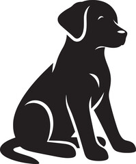 Obraz premium Dog Silhouette isolated on a white background Minimalist dog vector shape