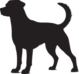 Dog Silhouette isolated on a white background Minimalist dog vector shape