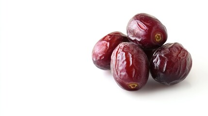 Obraz premium Close-up of Dates on White Background