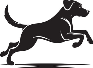 Dog Silhouette isolated on a white background Minimalist dog vector shape