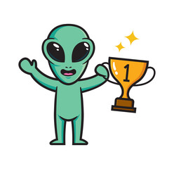 Alien mascot character design vector