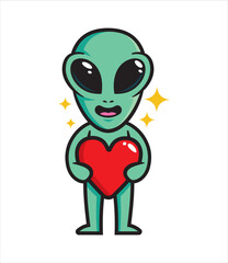 Alien mascot character design vector